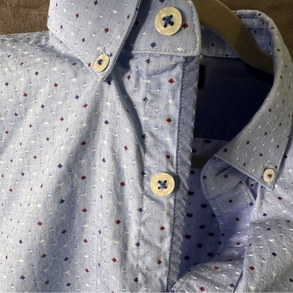 Original Penguin Heritage Slim Fit Button Down Light Blue Micro Dot 16.5/34-35 - Picture 9 of 14